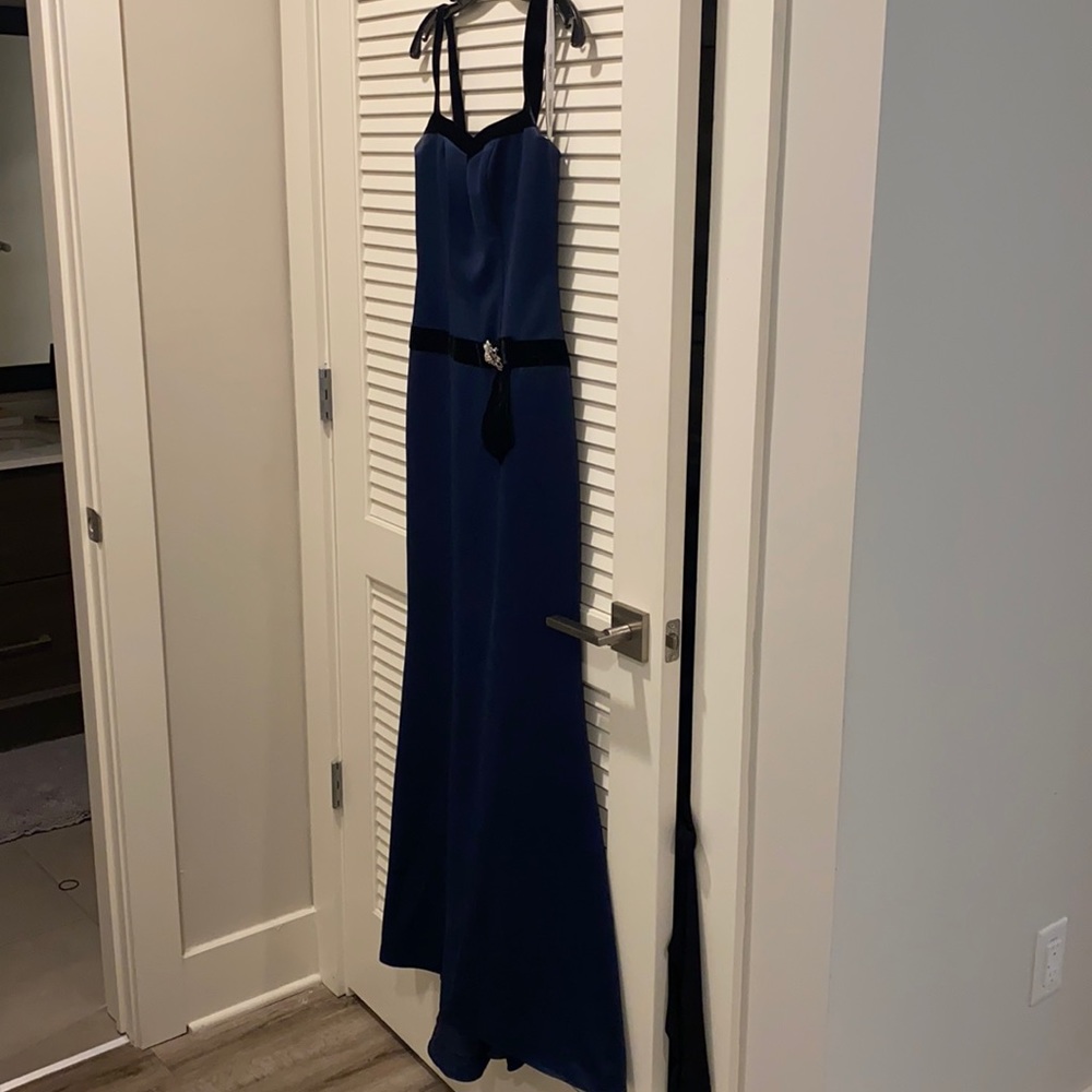 David’s Bridal navy blue/black gown